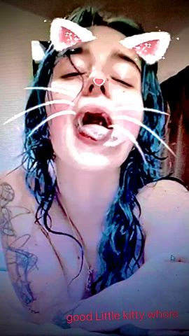 cum in mouth fetish kitty spit clip