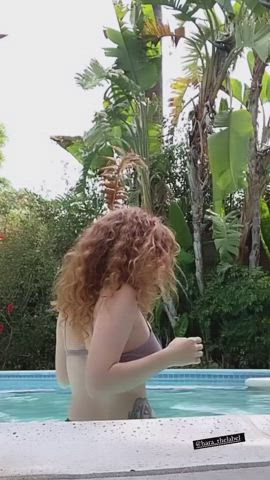 Bikini Cleavage Redhead clip