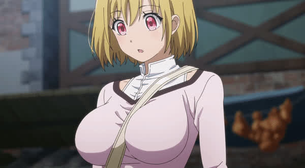 anime big tits blonde bouncing tits clip
