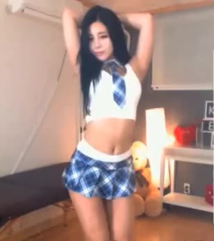 Dancing in Schoolgirl Outfit Sexy with white panties