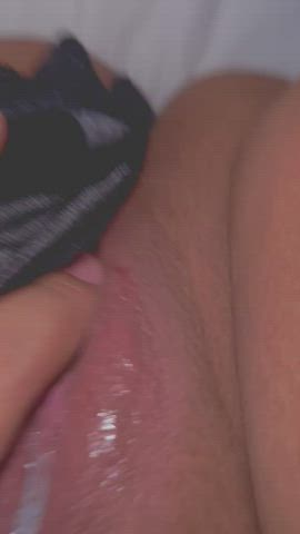 Clit Rubbing Close Up After Daddy Came Inside Me