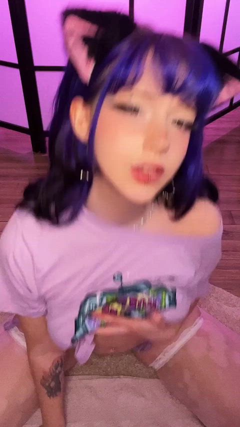 ahegao boobs egirl fansly onlyfans petite teen clip