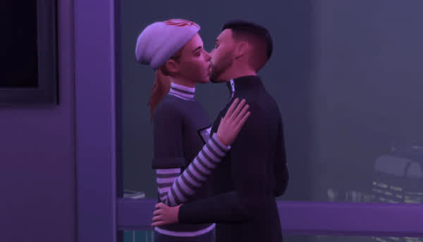 animation kissing sfw clip