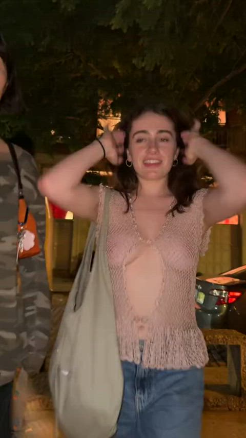 A tiktok she made in her see-through top (which was quickly taken down)