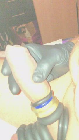 bisexual cbt cock ring latex gloves mature stretching uk uncut clip