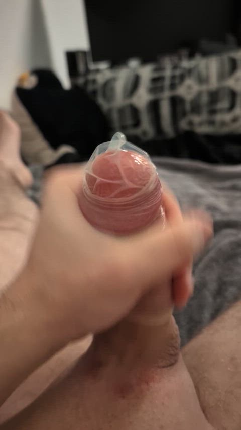 hi its been a while so heres me fucking a condom 