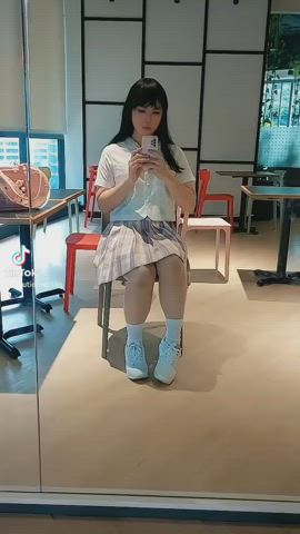 crossdressing legs pantyhose schoolgirl clip