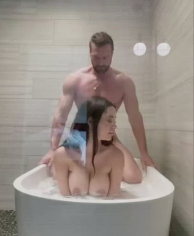 Bathroom Bathtub Big Tits Cute Doggystyle Shower White Girl clip