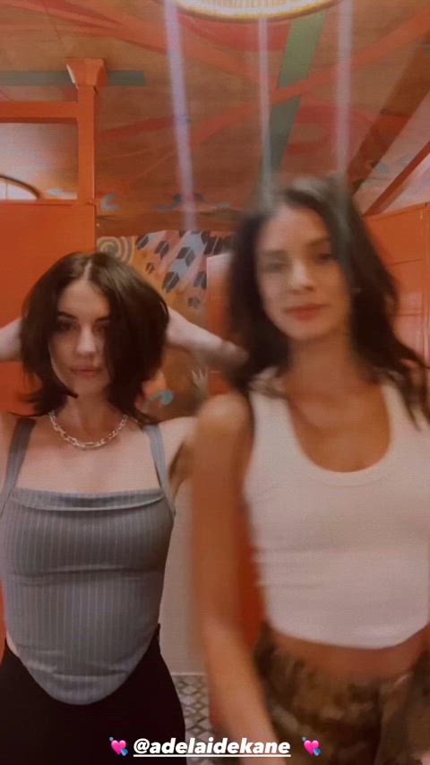 actress adelaide kane brunette celebrity cleavage dancing natural tits small tits