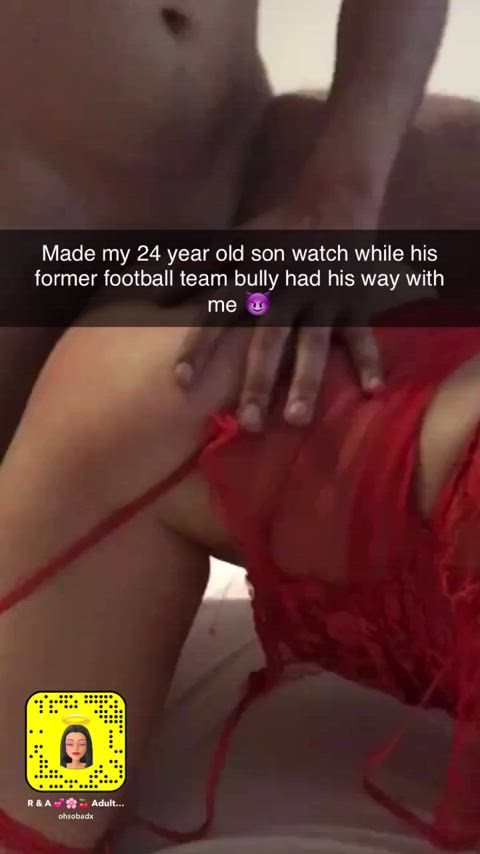 Ur mom likes making u watch her getting fucked by bully!!