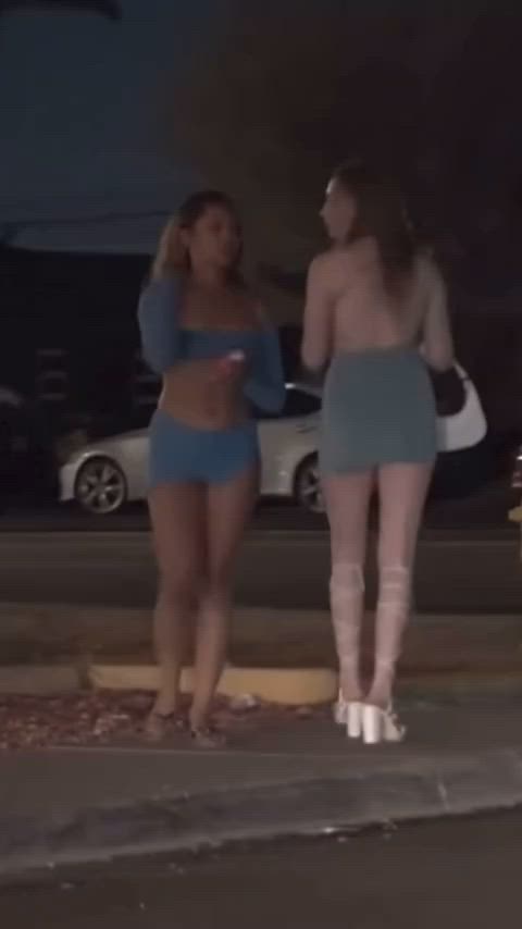 blonde brunette escort prostitute skirt teen white girl clip