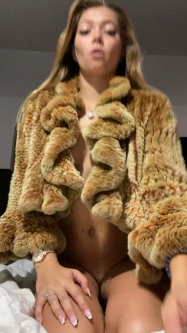 Come take this fur coat of your little slut