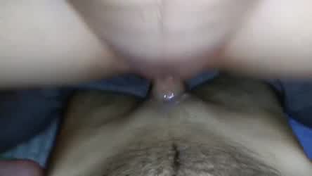 Adorable 18yo Sweet Pussy Dripping Cum While Wild Riding Pov