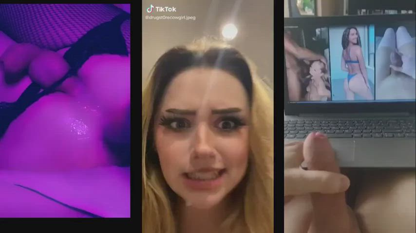 BBC Blonde Doggystyle Interracial Masturbating Orgasm PMV Sissy Split Screen Porn