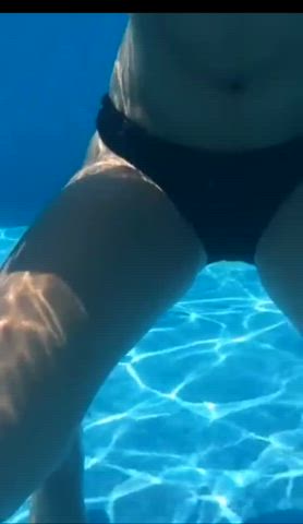 bikini pee peeing underwater clip