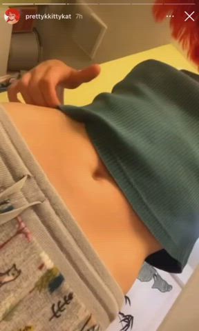 Belly Button Cute Redhead clip