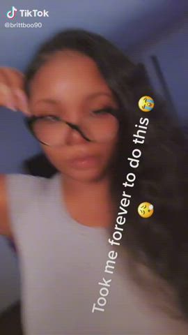 Ass Bending Over Ebony Glasses Shorts TikTok clip