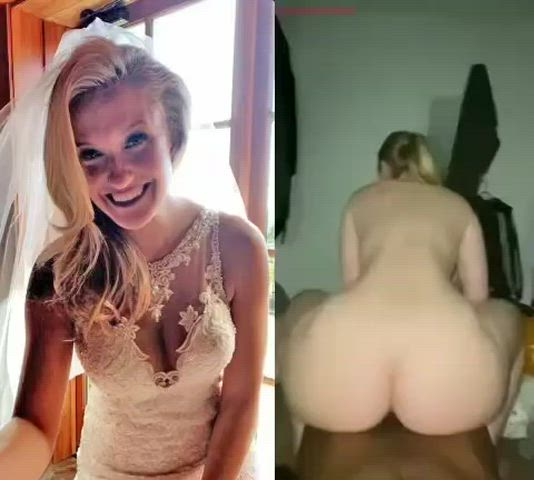 BBC Blonde Bride Riding White Girl clip