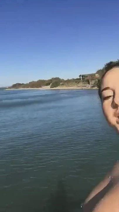 American Brunette Topless clip