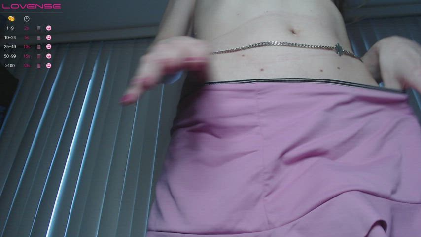 my pink skirt clitty tease