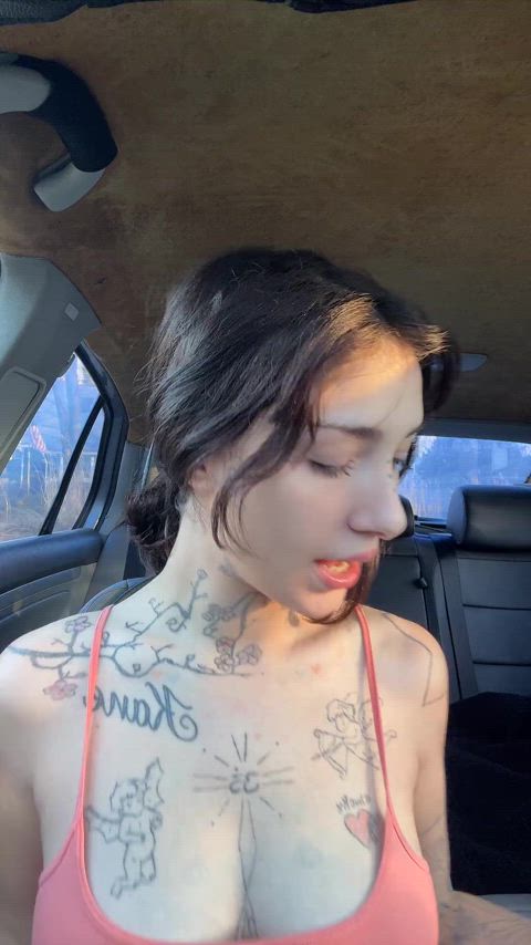 big tits braless glasses natural tits tattoo tiktok tik-tok clip