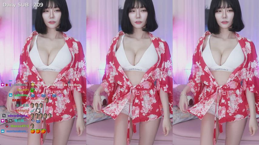 asian cute dancing kimono korean model clip