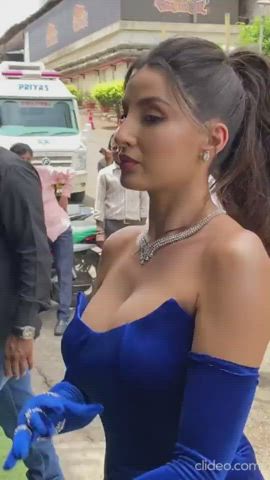 Imagine motorboating Nora Fatehi's sexy boobs in this dress. Gosh she looks hot.