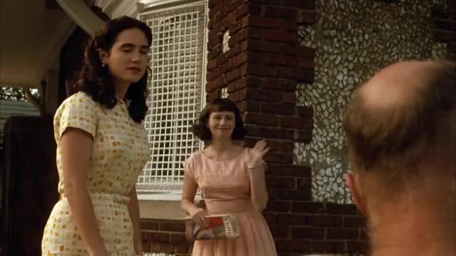 Jennifer Connelly - Pollock (2000) - other misc scenes (snug yellow dress /  night