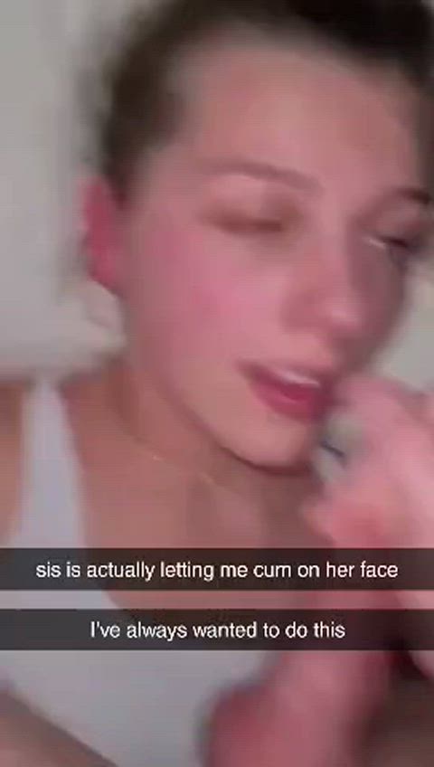 caption cumshot facial sister clip