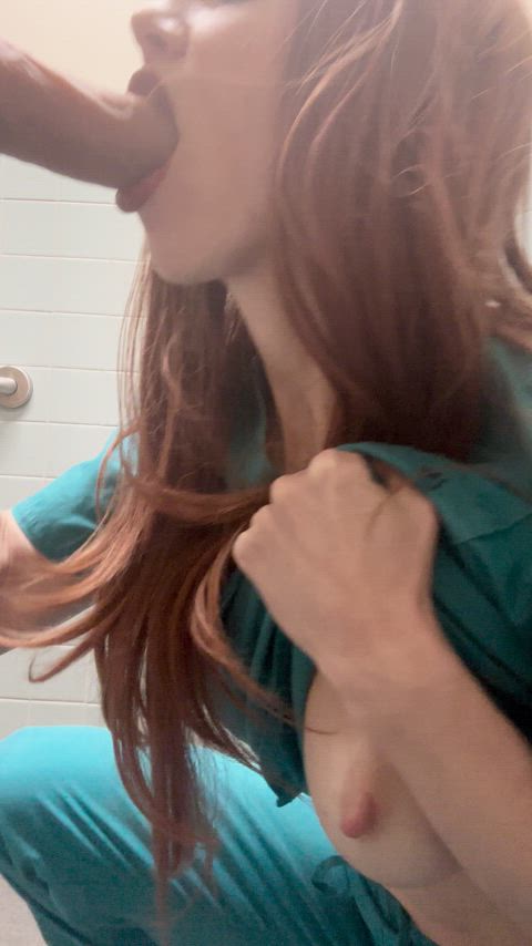 bathroom blowjob dildo hotwife milf nurse public redhead sucking spicytiktokginger