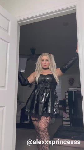 anime big ass big tits blonde blue eyes cosplay leather thick thighs clip