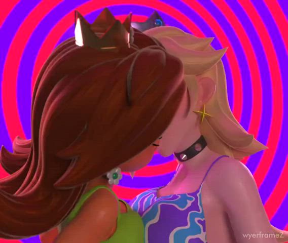 animation rule34 big tits brunette princess peach kissing hypnosis moaning clip