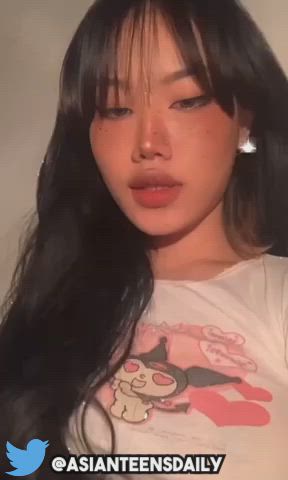 18 years old amateur asian big tits bouncing tits onlyfans teen tiktok titty drop