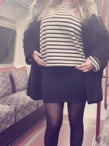 Showing my tits on the London Underground