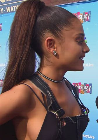 ariana grande celebrity interview sideboob star tits clip