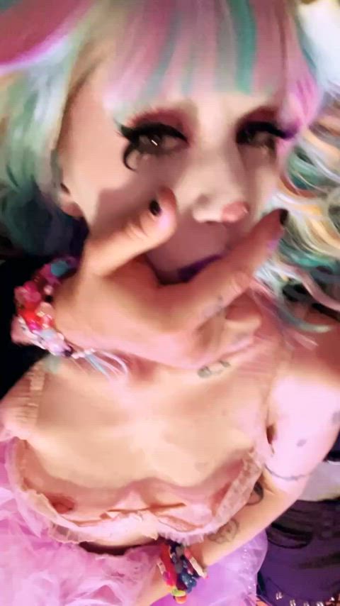 Just a little tease before this bratty lil clown doll got used all night