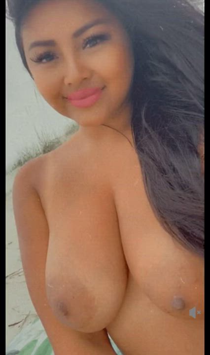 Areolas Asian Beach Big Tits Boobs Busty Nipples Nude Smile Titty Fuck Topless clip