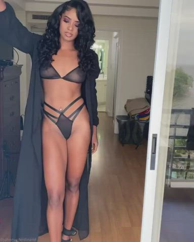 Ebony Petite Sheer Clothes clip