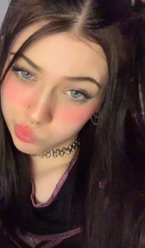 18 years old ahegao amateur babe barely legal brunette egirl teen tiktok tongue fetish