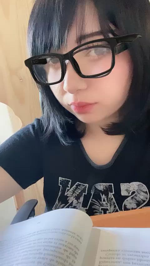 fetish girlfriend glasses latina nerd short hair tiktok girls-with-glasses goth-girls