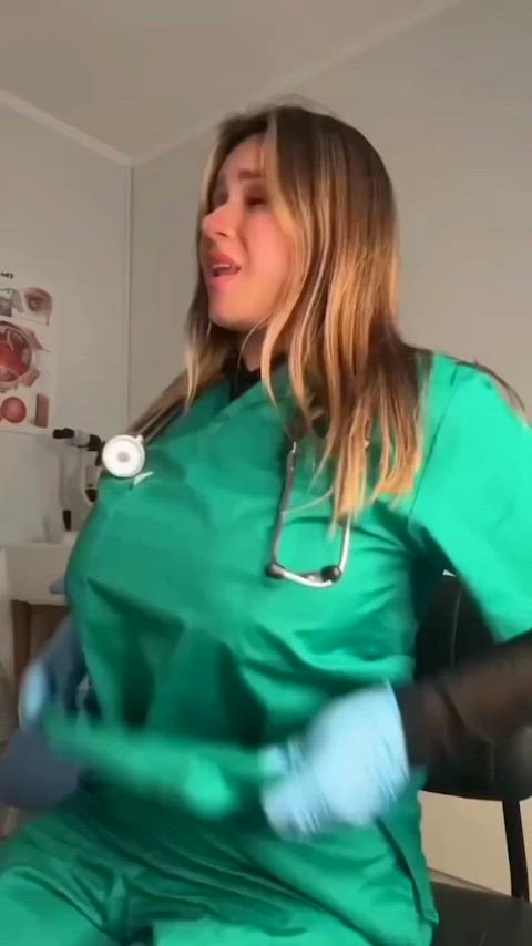 big tits nurse tits at-work exposed-in-public just-boobs tik-tok clip