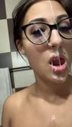 Cum In Mouth Cumshot Glasses clip