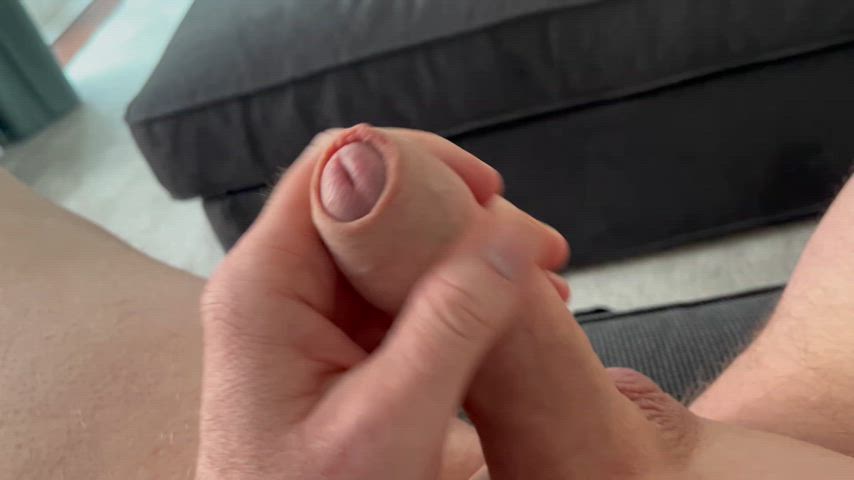 cock male masturbation masturbating penis uncut clip