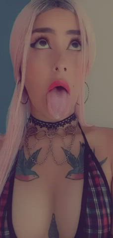 Ahegao Latina Lingerie Model Piercing Saliva Tattoo Tits Webcam clip