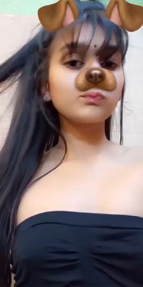 18 years old asian babe boobs cute desi indian teasing titty drop r/juicyasians clip