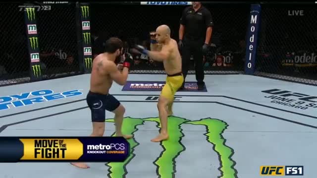 Jimmie Rivera gets rocked by Marlon Moraes and then finshed, quick in the 1st! #UFCUtica