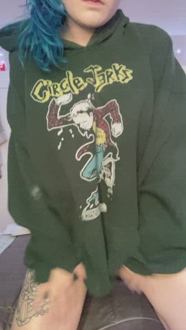 Do you like what's under my Circle Jerks hoodie?