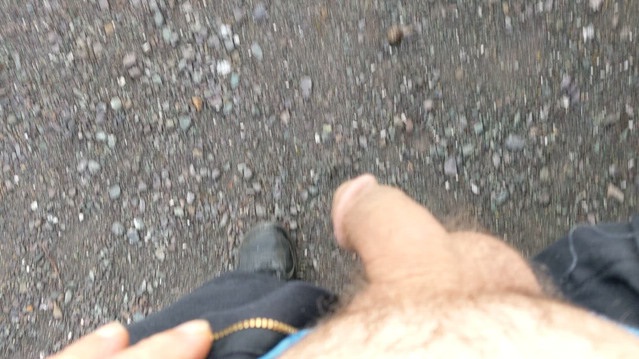 Morning piss in the parking lot