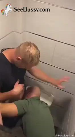 bathroom blowjob cock gay homemade spy clip