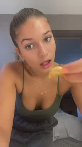 braless cleavage cute teen tiktok clip